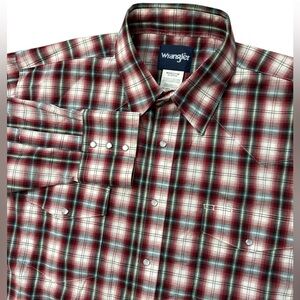 Wrangler Pearl Snap Men’s Long Sleeve Plaid Button Up‎ Size XL Multicolored
